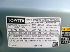 2016 TOYOTA PRIUS, TEAL, V MODEL, 1.8L, AT.  Z25256